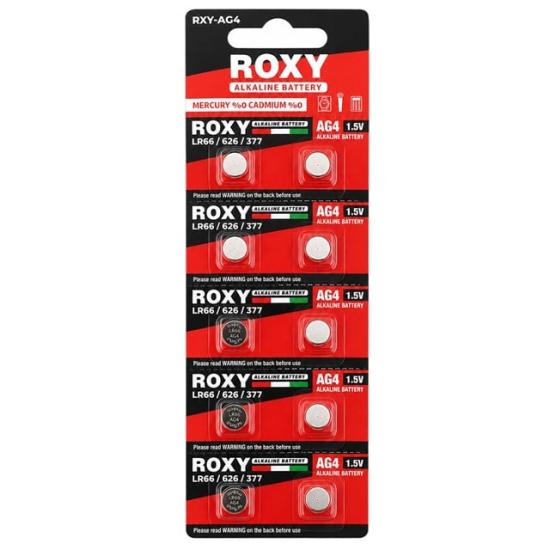 Roxy AG4 LR66 626 377 1.5V Alkalin Düğme Saat Pili 10’lu Blister Paket