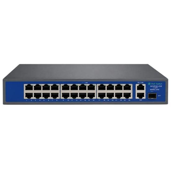 Novacom NCV-HIF2421GBL-C 400W PoE Switch - 24 Port + 2 Gigabit Uplink + 1 SFP Port