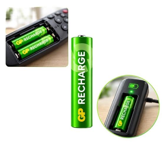 GP Recharge 650 mAh R03 NI-MH Aaa Şarjlı İnce Kalem Pil (4 Adet)