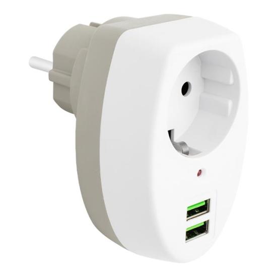 Powermaster 2 Usb Girişli Tekli Termal Priz (10A-2500W) PM-4911