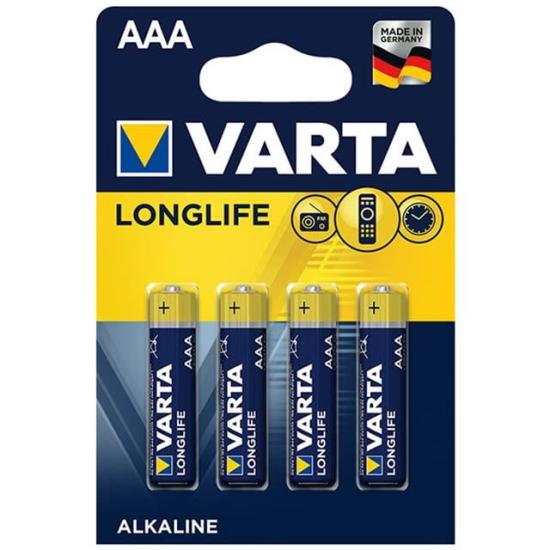 Varta Longlife Power Alkalin AAA Ince Kalem Pil 4’lü Paket