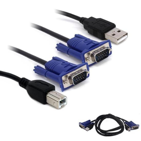 Powermaster Kwm Switch Kablo 1.5 Metre Vga Erkek-Erkek + Usb + Printer