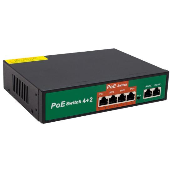 TechMore 4 Port Poe 72 Watt 10/100 Mbps Cctv Network Poe Ethernet Switch