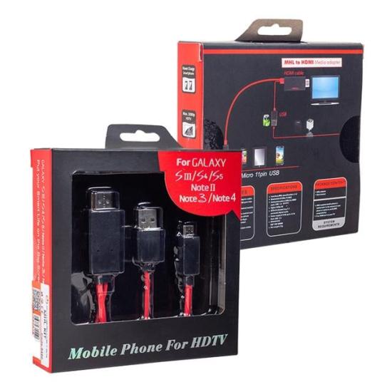 Samsung Galaxy S5 Uyumlu 11-Pin Micro USB - HDMI HDTV Görüntü ve Ses Aktarım Kablosu