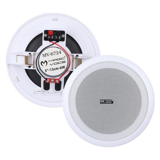 MagicVoice MV-6724 13 CM 6 Watt 8 Ohm 5’’ Beyaz Trafosuz Alçıpan Hoparlör