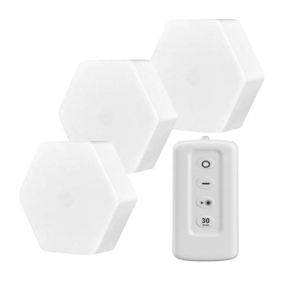 Powermaster MX-359 Üçlü Altıgen Kumandalı Pilli Dokunmatik Tezgah Altı LED Aydınlatma