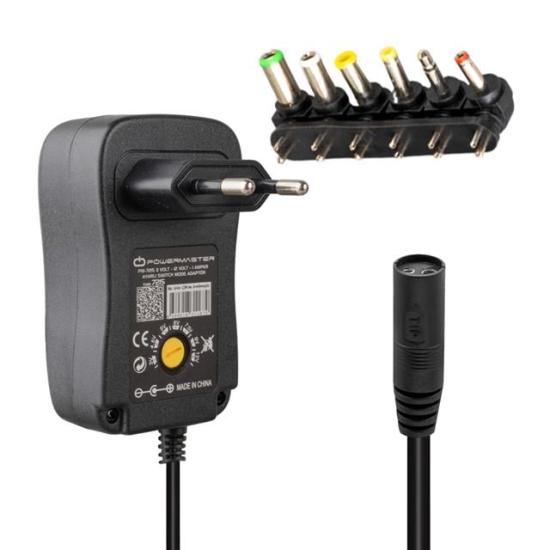 Powermaster PM-7215 3 Volt - 12 Volt - 1 Amper - 30 Watt Çok Uçlu Ayarlı Switch Mode Adaptör
