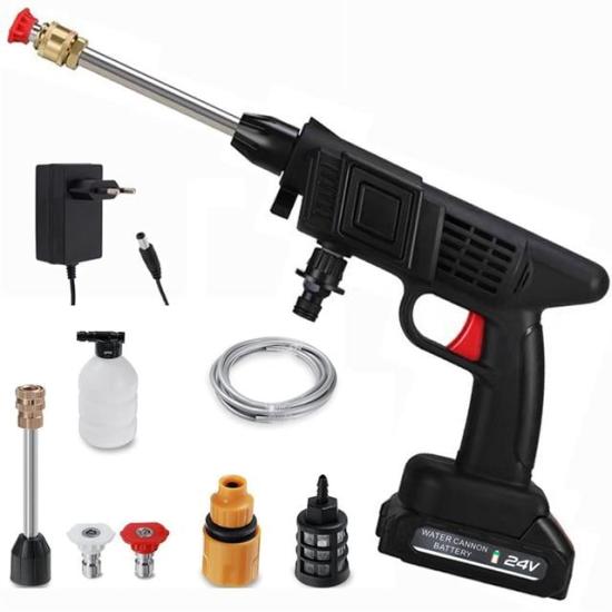 Powermaster PM-7728 Kablosuz Basınçlı Su Püskürtme Cihazı Araç Yıkama Temizlik Seti