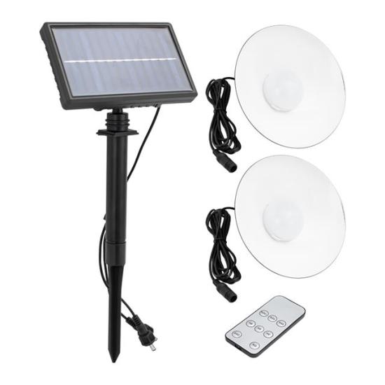 Powermaster XF-707-2 Kumandalı Solar Panelli 2 Power Ledli Çiftli Projektör Lambası XF-707-2