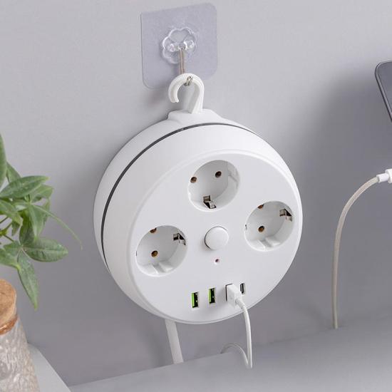 Akım Korumalı Grup Priz 3’lü 1,5 Metre Kablolu 3 Usb + Type-c 3000w 16Ah Tam Koruma